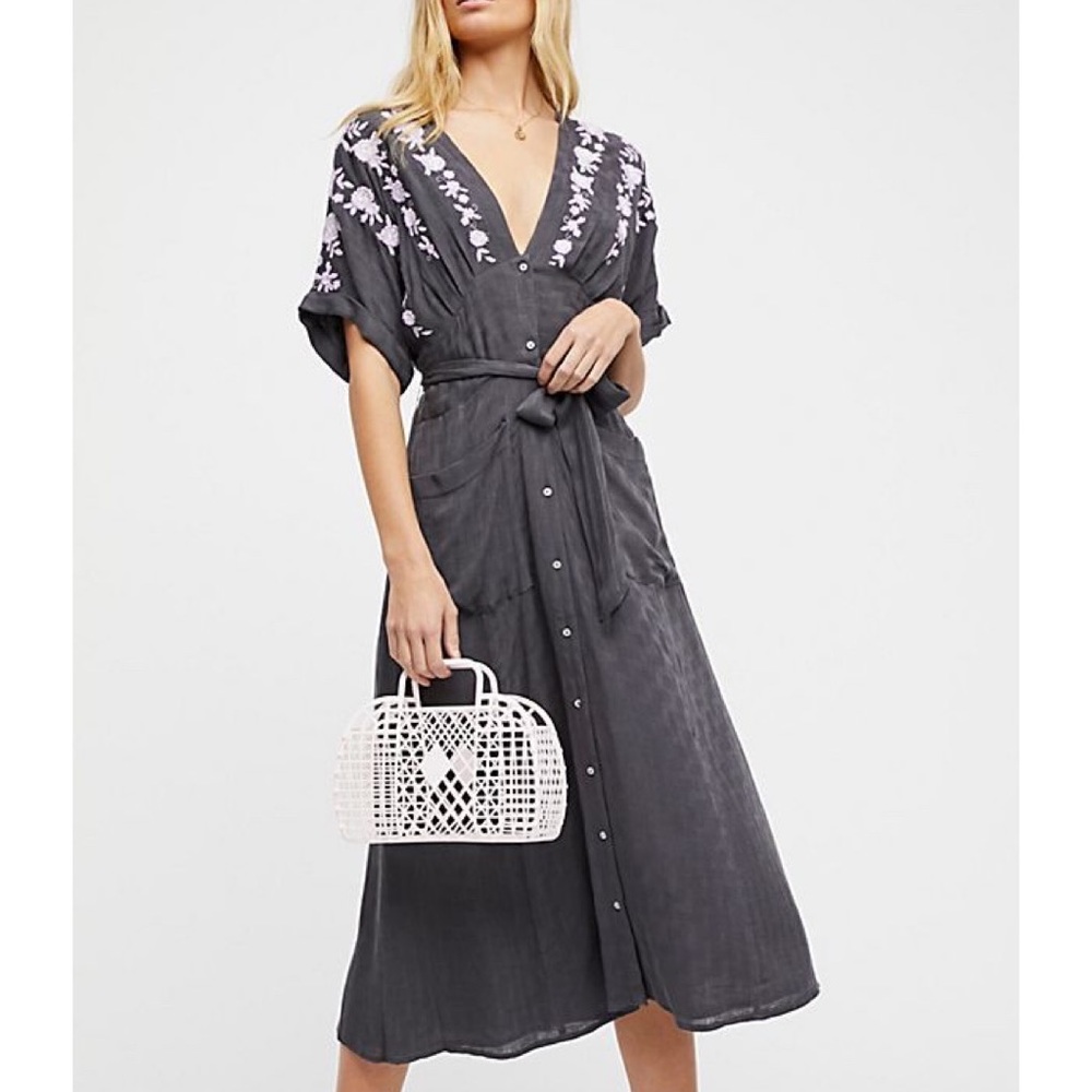 Free People Love to Love Midi dress in gray